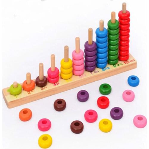 Kids toys Montessori 10 Level Clouds Computation Beads Wood Math Toy Educational Baby Toys Give your child a birthday present