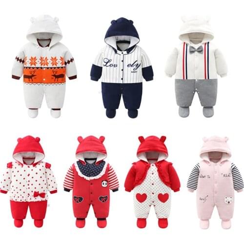 Baby Winter Rompers Boy Girl Cartoon Animal Clothes Newborn Kids Costume Jumpsuits Infant Onesies Pajamas Christmas