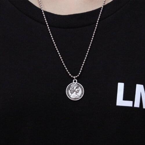 Ancient Peace Mark 3D Angel Sculpted Coin Death Eye Pendants Necklaces DIY Jewelry Charm For Both Men And Women