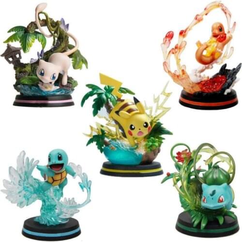 TAKARA TOMY Pokemon Pikachu Squirtle Mew Skill PVC Action Figure 110mm Anime Pokemon Game Pikachu Figurine Toys Doll Gift
