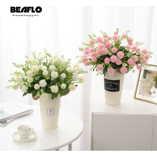 1pc 5Branches/12Heads Fake Flowers Dandelion Flower Plastic Bouquet Artificial Plants Flores For Home Decor Wedding Decoration