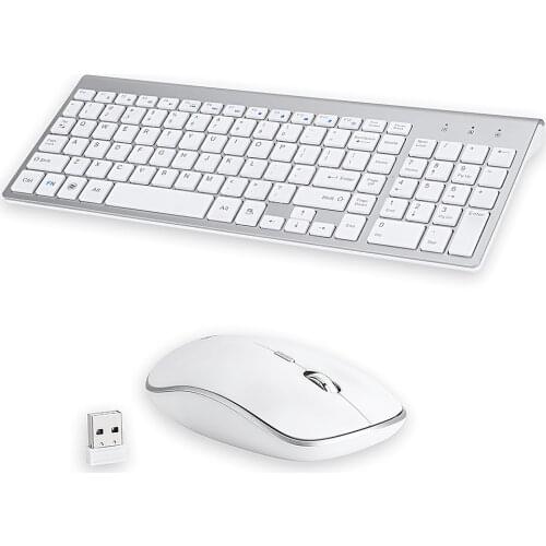 Wireless Keyboard Mouse Set Mini Size 2.4G Wireless Mouse 100 Keys Full Size Keyboard USB for PC Laptop Windows Plug and Play