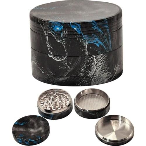 Smoking accessories new water transfer technology personality pattern grinder diameter 63mm 4-layer smoke grinder