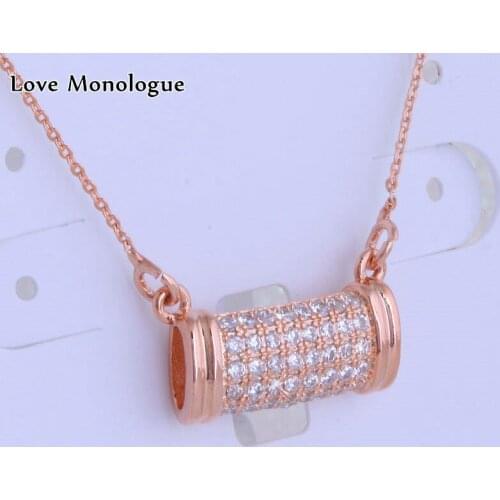 Love Monologue Minimalist Paved Tiny Cubic Zirconia Choker Necklace Rectangle Pendants Gold Color Jewelry X0540 Length 43CM