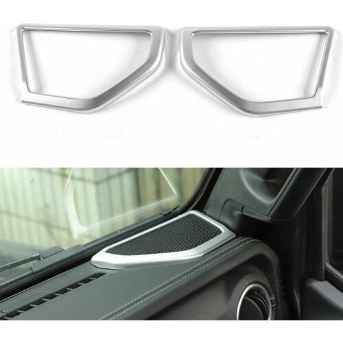 Matte Silver Car Front A Pillar Stereo Speaker Cover Trim For Jeep Wrangler JL 2018