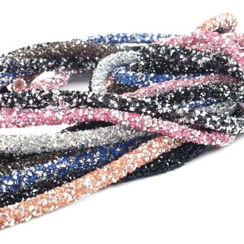 Shimmer Crystal Rhinestone Pipe Tube Solid Candy Color 1 Meter for DIY Earrings Hair Bows Garments Hair Accessories,1Yc5876