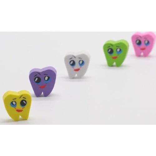 Cute Oral Gift Dentist School Gift 50pcs/Bag Tooth Shaped Rubber Erasers Lovely For Dental Gift