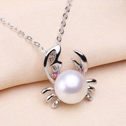 Fashion Women Necklace Faux Pearl Crab Pendant Charm Chain Choker Necklace Jewelry Gift Womans accesories