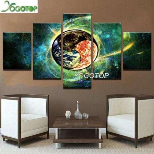 Diy mosaic Embroidery,5D,yin and Yang Earth In Universe,Diamond Painting,Cross Stitch,pictures,5pcs set Photo Custom ML877