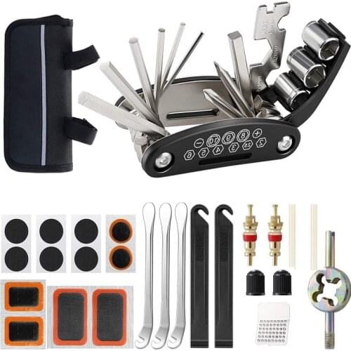 Bicycle Repair Tools Kit Bike Accessories Multi Tool Set With Pump Tire Patch Portable Mountain Road BikeTire Auto Tool Set
