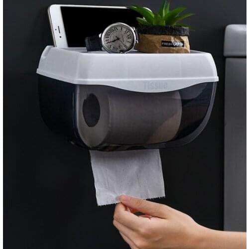 Wall-mounted Paper Towel Storage Box Holder Bathroom Accessories Paper Towel Holder Waterproof Storage Box Paper Tube Phone Rack