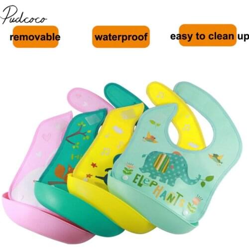 New Baby Girls Silicone Waterproof Bib Boys Washable Roll Up Crumb Catcher Feeding Eating Cute Babys Bib For Infant