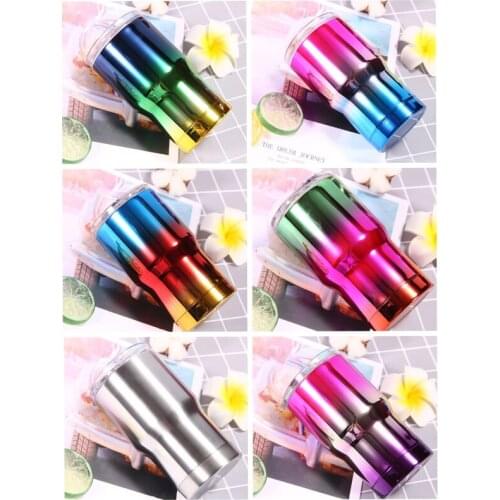 Wholesale 14oz Wine Tumbler With Seal Lid Rainbow Stainless Steel Insulated Vacuum Cups Car Mug Double Wall Custom Party Gift