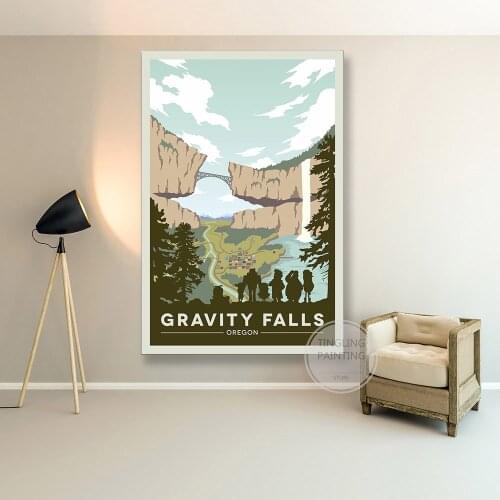 Gravity Falls National Park Poster Canvas Wall Art Painting Living Room Bedroom Dormitory Lounge Game Room Home Decoration
