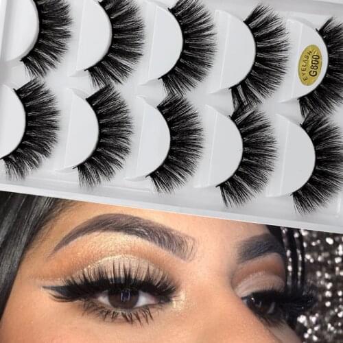 Professional False Eyelashes 3/5 Pairs Natural 3D Mink Lashes Wispy Fluffy Dramatic Faux Cils Makeup Tool Extension Lashes