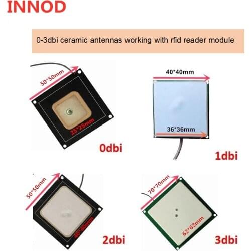 10pcs sma ipex connector 3dbi uhf rfid antenna 62*62mm Circular Polarization easy install to rfid reader module antenna