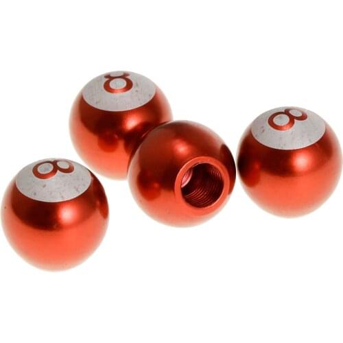 4x 8 Ball Style Universal Motor Car Wheel Tire Air Valve Stems Cap Dust Cover Caps Saffron