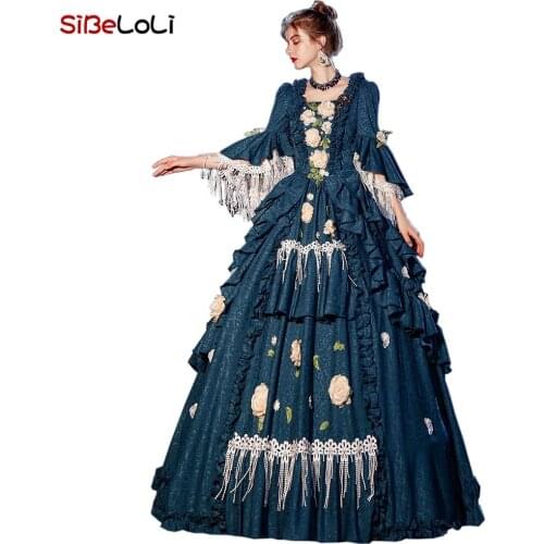 Victorian Rococo Ball Gown Dress Theatre Steampunk Performance Party Clothing Carnival Dress