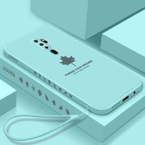 For OPPO A9 2020 Case Soft Liquid silicone Maple leaf Skin protective Back Cover Case For OPPO A5 2020 full cover phone shell