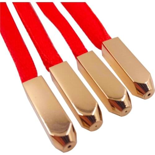 Weiou 4pcs/1Set 5*5*19mm Rectangle Mirror Rose Gold Metal shoe lace Tips Replacement Shoelaces Head Aglets Ends DIY Sneaker Kits
