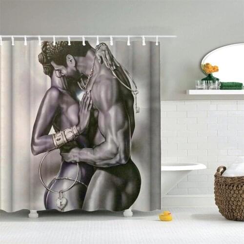 African American Shower Curtain Gray Sexy Get Naked Shower Curtains Waterproof Polyester Washable Bathroom Bath