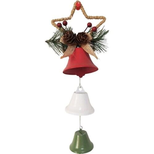 1 Bunch Christmas Hanging Jingle Bells Holiday Iron Bells With Bowknot Home Crafts Pendants For Wedding Decorations，Ornaments