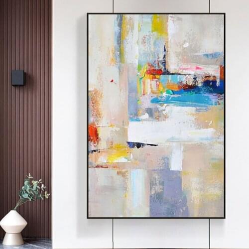 100% Handpainted abstract oil painting restaurant decorative painting modern minimalist nordic style hanging painting room decor