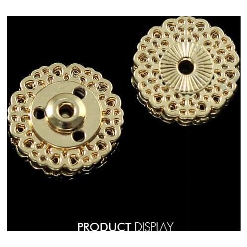 100 piece Craft Metal Gold Snap Press Button Sew On 18mm Sewing Supplies Accessories for Cloth Bags NK208