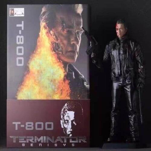 CRAZY TOYS 12-inch Terminator T800 Rotten Face Battle Damaged Version Double Gun Version Model Figure Figure