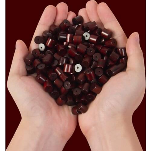 19Pcs 10*10mm Red Rosewood Wood Beads Natural Sandalwood Prayer Mala Cylinder Barrel Beads To Needlework For DIY Jewelry Making