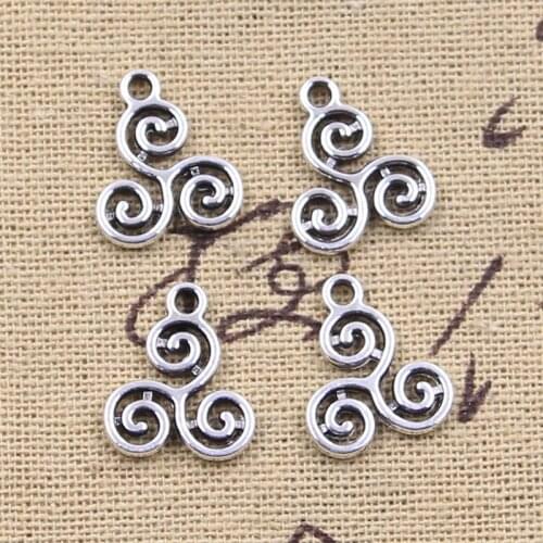 20pcs Charms Spiral Screw Helix Spire Volution 16x13mm Antique Silver Color Pendants Making DIY Handmade Tibetan Finding Jewelry