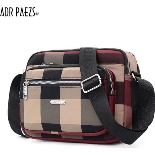 2020 Women Plaid Pattern Composite Bag nylon Shoulder Bags Ladies Handbags Crossbody Bags Fashion Female waterproof flap bag
