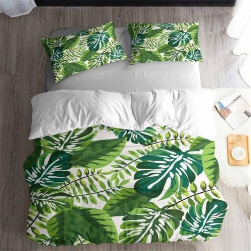 HELENGILI 3D Bedding Set Tropical plants Print Duvet cover set lifelike bedclothes with pillowcase bed set home Textiles #RD-01