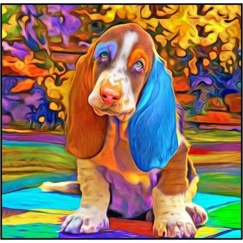 40*30cm 5d Diamond Painting Kits Full Square/Round Dog Picture Of Rhinestone DIY Diamond Embroidery Office Home Decor Gift Toys