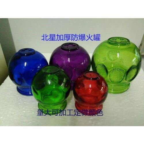 5 size 5 cuppings Colorful Traditional Chinese Cupping Handmade Glass Cupping Fire Cups Jar Suction for body back point massage