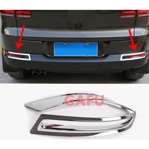 For Volkswagen VW Tiguan 2017 2018 2019 2020 2021 Accessories Rear Fog Light Cover Trim Tail Fog Lights Sticker Frame ABS Chrome