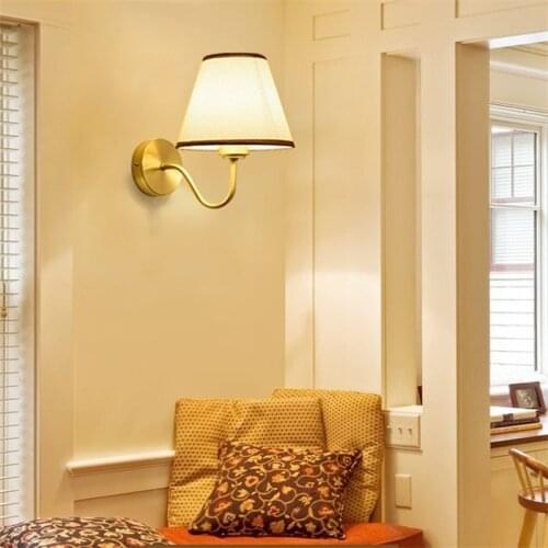 American Copper Living Room Wall Lamp for Master Bedroom Bedside Hotel Corridor Background Wall Hanging Ceative Retro Wall Lamp