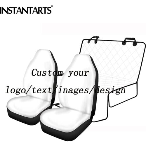 INSTANTARTS Custom Your Design/Logo/Name/Text 2pcs/Set Car Seat Covers Car Protector Pet Seat Covers Mat Fashion Car Accessories