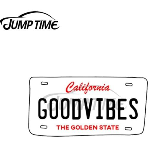 JumpTime 13 x 4.2cm For Cali Vibes License Plate Vinyl Car Stickers Travel Window Trunk Creative Race Car Decal Decoration