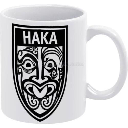 HAKA White Mug 11oz Ceramic Tea Cup Coffee Mug Friends Birthday Gift Maori Haka War Cry Rugby New Zealand Kiwi Tiki Okcthunder H