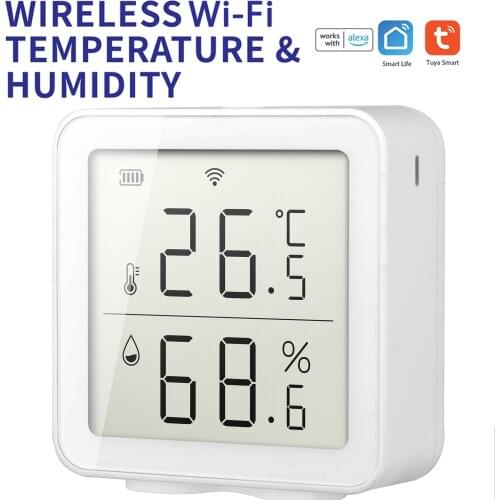 Tuya WIFI Temperature And Humidity Sensor Home Wireless Temperature Sensor Home Automation Scene System Compatible with Alexa