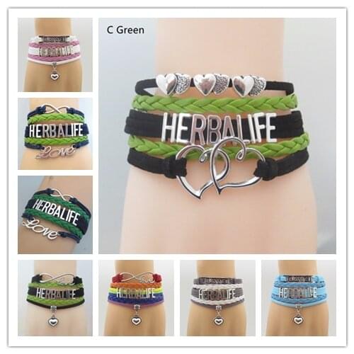 Infinity Love Herbalife Bracelets Heart Charm Herbalife Women Men Girls Leather Bracelets Jewelry Gifts