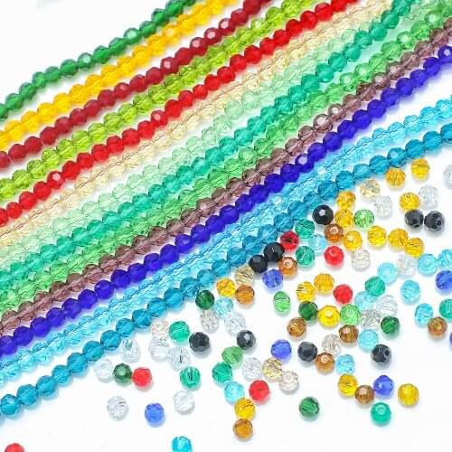 Austrian Glass Round Beads 2/3/4mm Football Shape Loose Spacer Beads for Jewelry Making Crystal Accessories Wholesale In Bulk