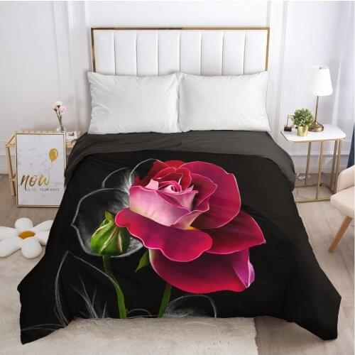 Black Duvet cover Quilt/Blanket/Comfortable Case Double King Bedding 140x200 240x220 200x200 for Home Lotus