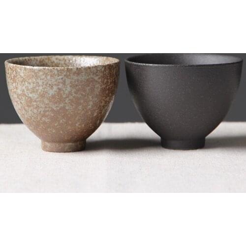 Coarse Pottery Tea Cup Handmade Master Cup Individual Single Cup Teacup Fragrance-Smelling Cup Tea Cup Ceramic Kung Fu Tea Set