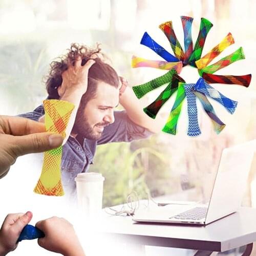 Fidget Toys Marbles Ball Sensory Toys Autism ADHD Anxiety Therapy Toys OCD Stress Relief Hand Braided Mesh Easy Bend With Marble