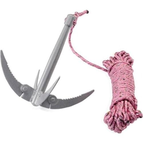 Blade carbon steel lawn cutter folding four hook fishing supplies with rope stage fishing gear outdoor fishing accessories