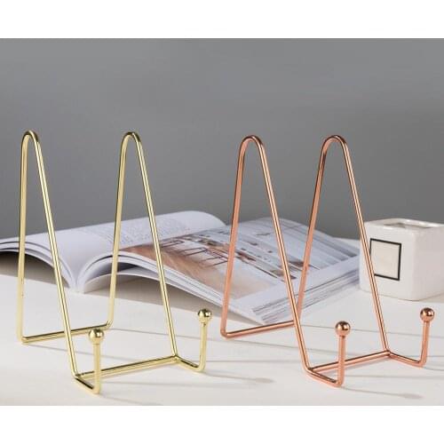 2pcs Metal Display Stand Decorative Plate Holder For Photo Frame Plate Plaque And Book Display For Home Decoration