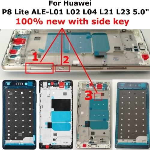 100% New For Huawei P8 Lite ALE-L01 L02 L04 L21 L23 5.0" Metal Front Middle LCD Screen Housing Frame Bezel Chassis Replacement