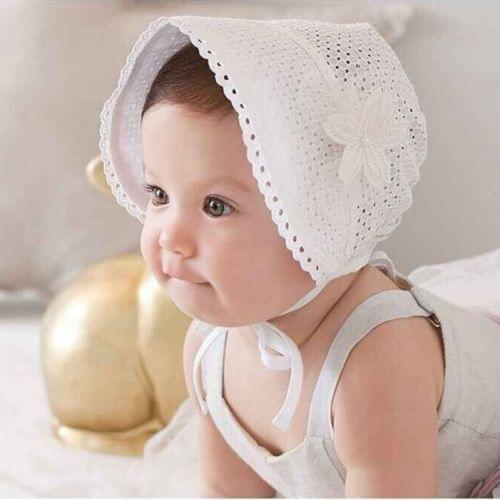 Cute Toddler Baby Girls Flower Princess Sun Hat Cap Summer Cotton Hat New Pink White